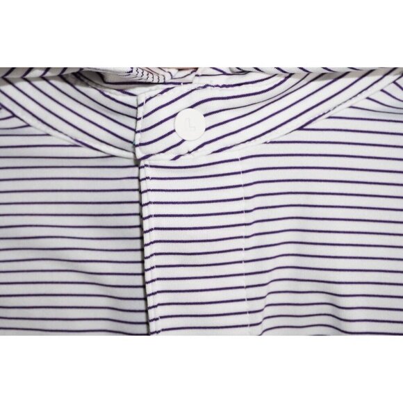 Lacoste Sport Polo Shirt - Men's XXL - Striped Purple & White 🐊 - Picture 7 of 16
